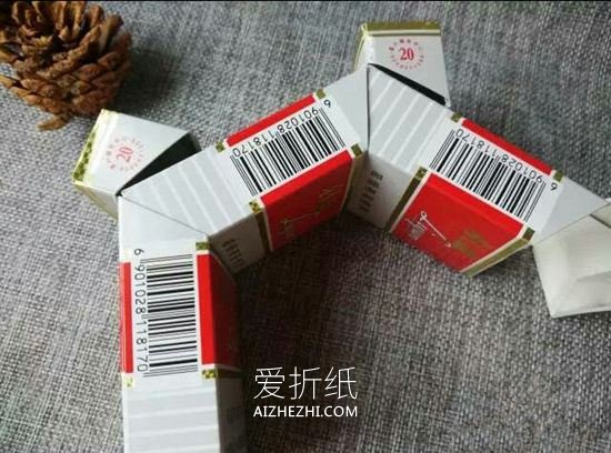 香烟盒怎么废物利用 手工制作花型烟灰缸- www.aizhezhi.com