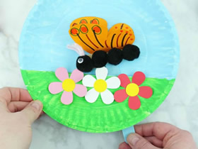 幼儿园怎么做花丛中的蝴蝶玩具手工制作教程