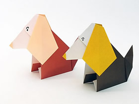 怎么折纸像史努比可爱狗狗的折法图解