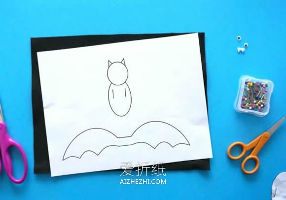 怎么做万圣节毛毡布蝙蝠手偶的制作方法- www.aizhezhi.com