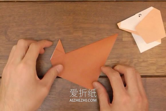 怎么折纸像史努比可爱狗狗的折法图解- www.aizhezhi.com