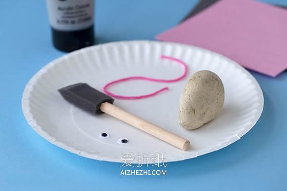 怎么用石头做可爱小老鼠的手工制作教程- www.aizhezhi.com