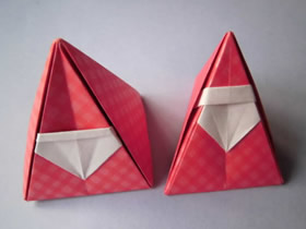 怎么折纸圣诞老人挂饰的两种折法图解步骤