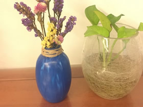 怎么用丙烯颜料做漂亮玻璃花瓶的制作方法