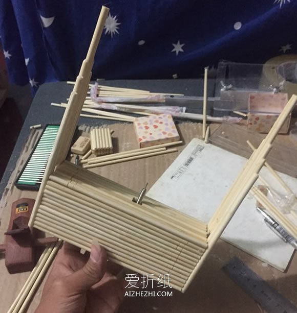 怎么用一次性筷子做天使之心音乐盒制作方法- www.aizhezhi.com