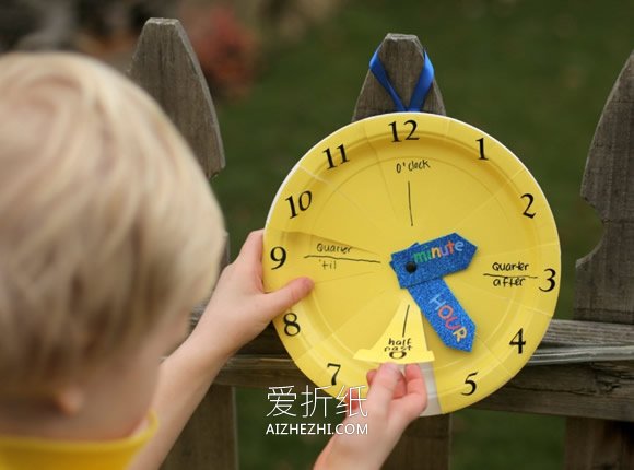 怎么做认识时间的挂钟玩具手工制作教程- www.aizhezhi.com