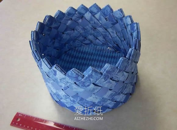 怎么用纸编织收纳筐/装饰篮的折叠方法图解- www.aizhezhi.com