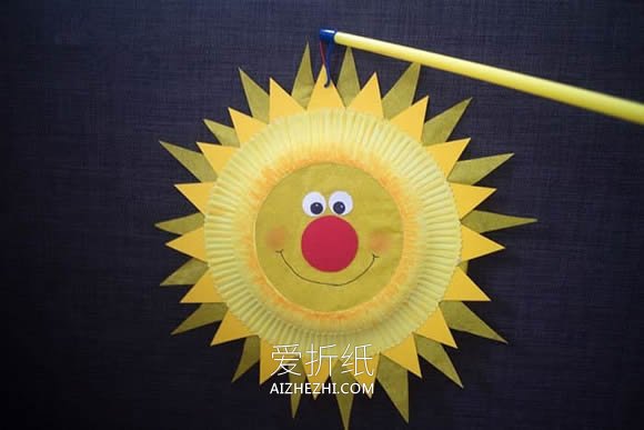 怎么做中秋节纸盘太阳灯笼的手工制作方法- www.aizhezhi.com