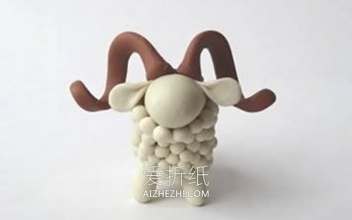 怎么做超轻粘土绵羊的手工制作图解教程- www.aizhezhi.com