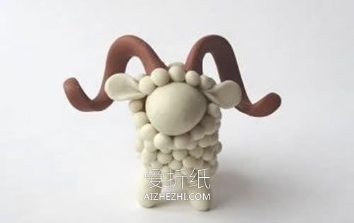 怎么做超轻粘土绵羊的手工制作图解教程- www.aizhezhi.com