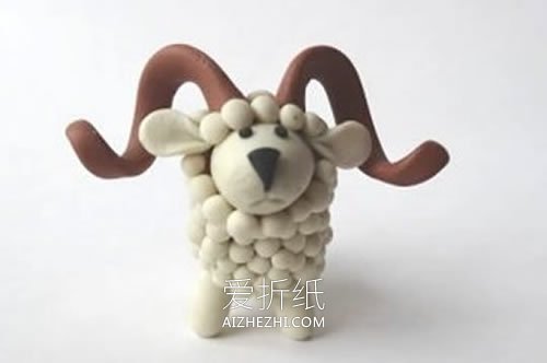 怎么做超轻粘土绵羊的手工制作图解教程- www.aizhezhi.com