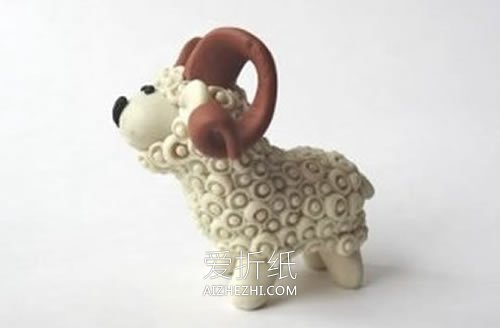 怎么做超轻粘土绵羊的手工制作图解教程- www.aizhezhi.com