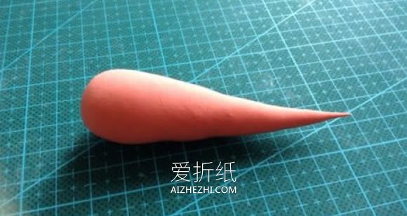 怎么做在胡萝卜上睡觉小白兔的粘土手工教程- www.aizhezhi.com