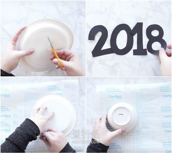 怎么用纸盘做新年横幅挂饰的手工制作方法- www.aizhezhi.com
