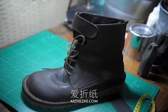 怎么用旧皮靴做文艺复古凉鞋的改造制作方法- www.aizhezhi.com