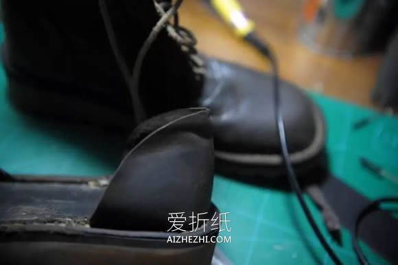 怎么用旧皮靴做文艺复古凉鞋的改造制作方法- www.aizhezhi.com
