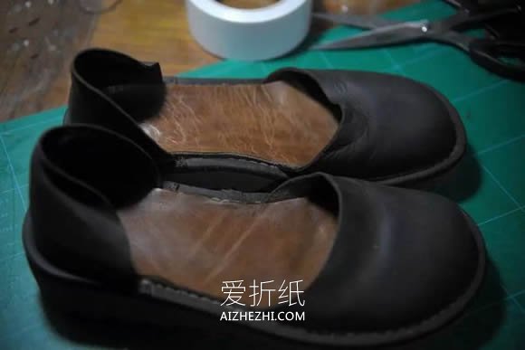 怎么用旧皮靴做文艺复古凉鞋的改造制作方法- www.aizhezhi.com