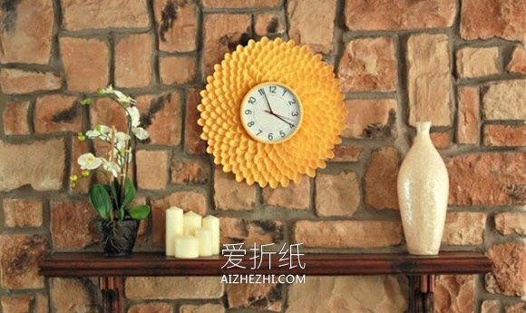 怎么用一次性塑料勺做菊花挂钟的制作方法- www.aizhezhi.com