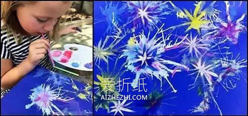 怎么做国庆节烟花夜景画的简单手工教程- www.aizhezhi.com