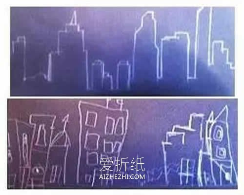 怎么做国庆节烟花夜景画的简单手工教程- www.aizhezhi.com