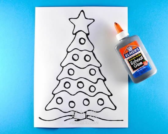 幼儿园怎么画漂亮圣诞树的制作方法教程- www.aizhezhi.com