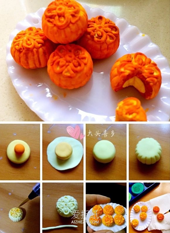 怎么做中秋节粘土月饼的几种制作方法图解- www.aizhezhi.com