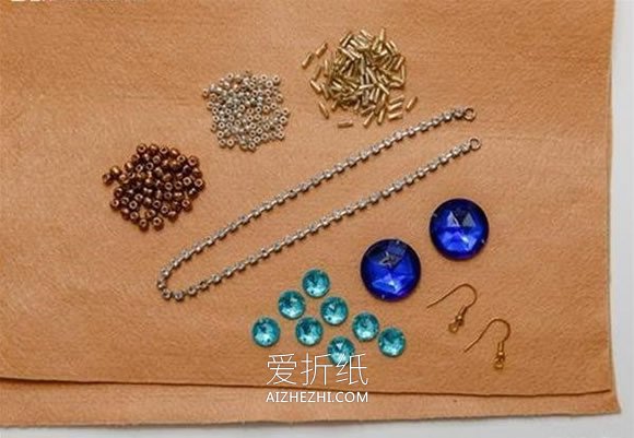 怎么做串珠宝石耳环的制作方法教程- www.aizhezhi.com