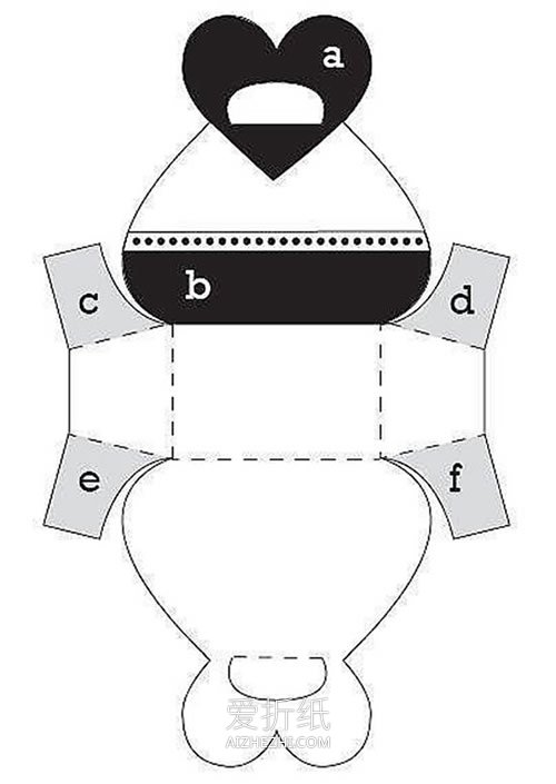 怎么折纸爱心盒子的折法步骤图解带打印图纸- www.aizhezhi.com