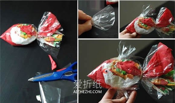 怎么用塑料袋做小鱼挂饰的手工制作方法- www.aizhezhi.com