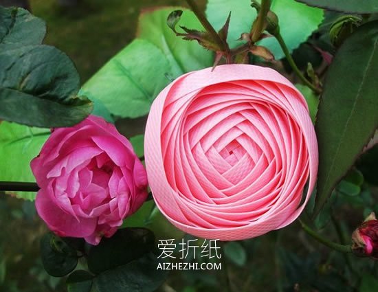 怎么做包装带编织玫瑰花的编法图解步骤- www.aizhezhi.com