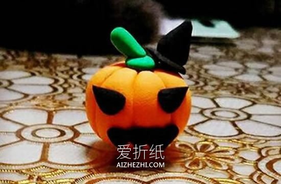 怎么做超轻粘土万圣节南瓜的手工制作图解- www.aizhezhi.com