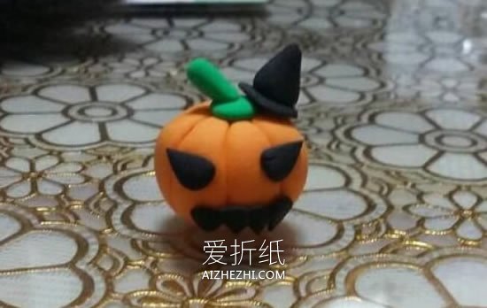 怎么做超轻粘土万圣节南瓜的手工制作图解- www.aizhezhi.com