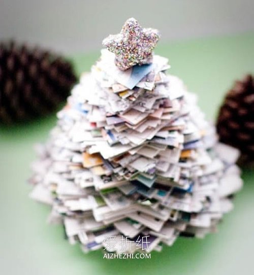 怎么用废纸做圣诞树的制作方法超级简单- www.aizhezhi.com