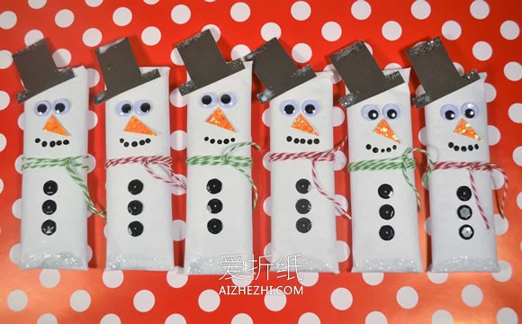 怎么做冬季圣诞节雪人糖果包装的制作方法- www.aizhezhi.com