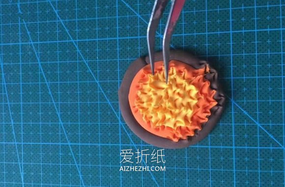 怎么做超轻粘土向日葵画的制作步骤图解- www.aizhezhi.com