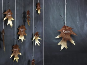 怎么用落叶做秋天挂饰的手工制作方法
