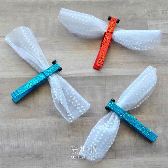 怎么用木衣夹做可爱小蜻蜓的手工制作方法- www.aizhezhi.com