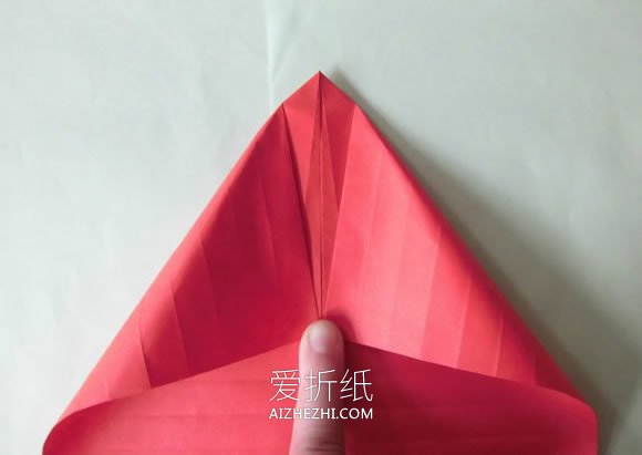 怎么折纸花烛红掌花的详细折法步骤图解- www.aizhezhi.com