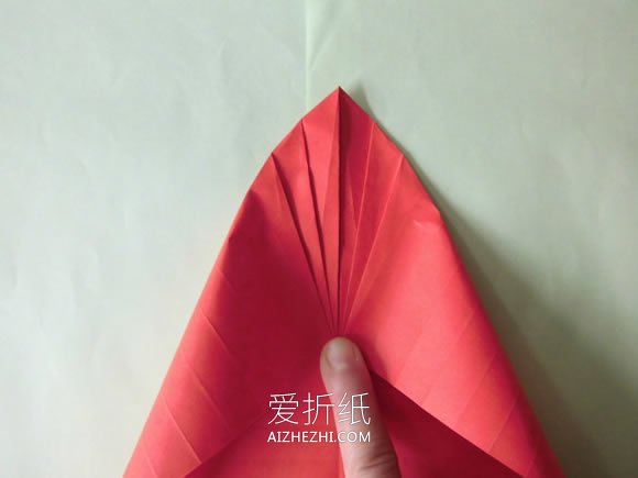 怎么折纸花烛红掌花的详细折法步骤图解- www.aizhezhi.com