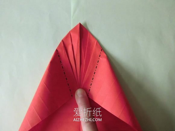 怎么折纸花烛红掌花的详细折法步骤图解- www.aizhezhi.com