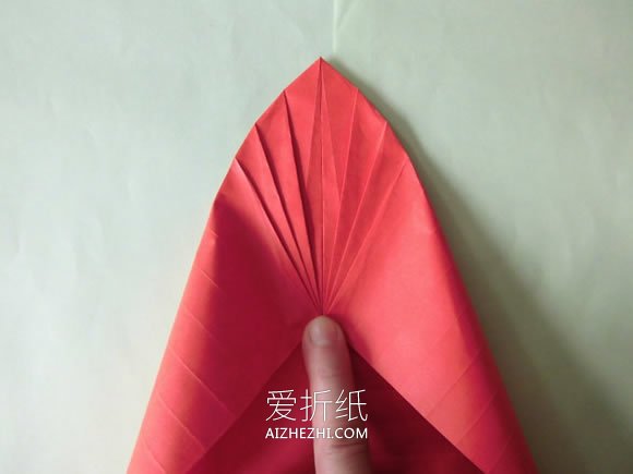 怎么折纸花烛红掌花的详细折法步骤图解- www.aizhezhi.com