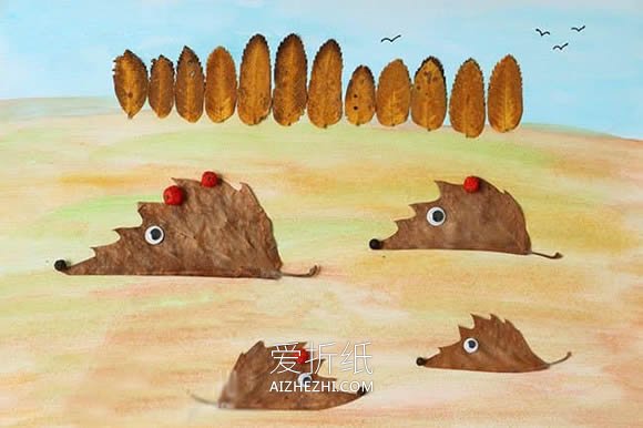 幼儿园怎么做秋天树叶贴画的手工制作教程- www.aizhezhi.com
