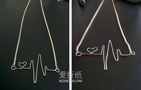 怎么用金属丝做情人节心动项链坠的制作方法- www.aizhezhi.com