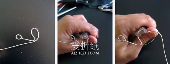 怎么用金属丝做情人节心动项链坠的制作方法- www.aizhezhi.com