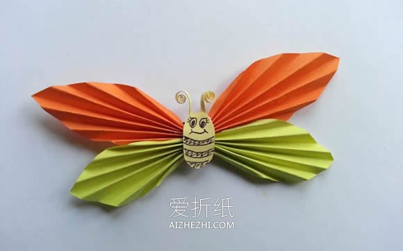 最简单纸蝴蝶怎么折叠的方法步骤图解- www.aizhezhi.com