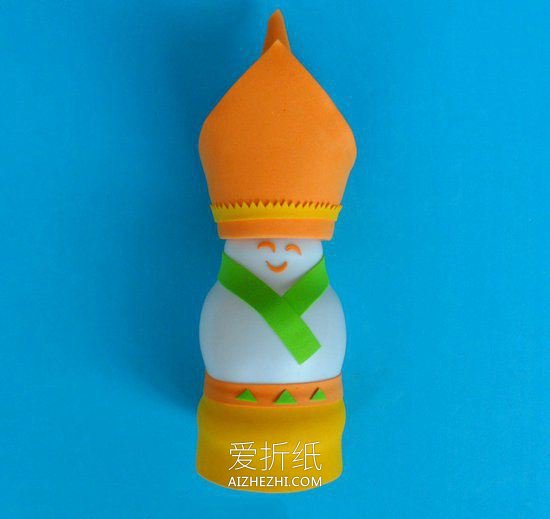 怎么用酸奶瓶做阿拉伯国王人偶的制作方法- www.aizhezhi.com