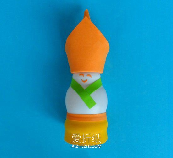 怎么用酸奶瓶做阿拉伯国王人偶的制作方法- www.aizhezhi.com