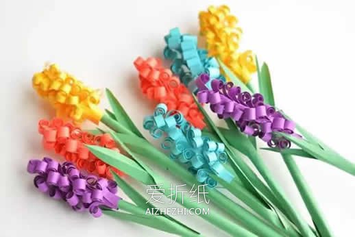 怎么做卡纸风信子花的简单制作过程图解- www.aizhezhi.com