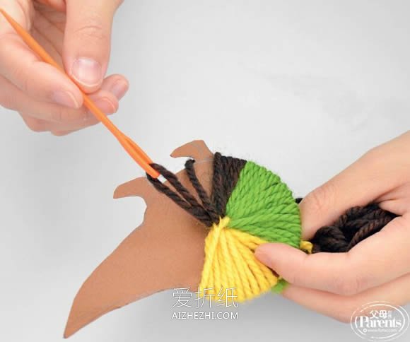 幼儿园怎么简单做毛线刺猬的制作方法- www.aizhezhi.com