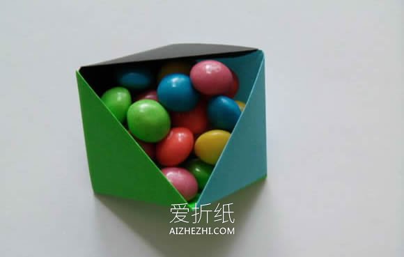 怎么折纸模块化三角形收纳盒的折法图解- www.aizhezhi.com